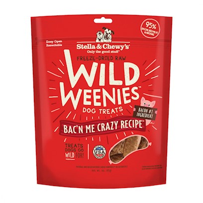 Stella & Chewy's Freeze-Dried Raw Bac'n Me Crazy Recipe Wild Weenies Dog Treats