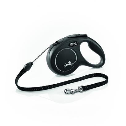 Flexi New Classic Cord Retractable Dog Leash, Black