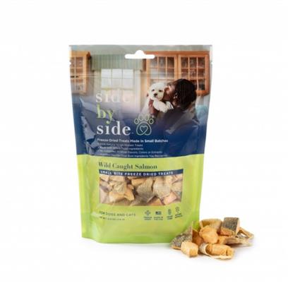 Side By Side Small Batch Freeze Dried Wild Caught Salmon Neutral Dog Treats