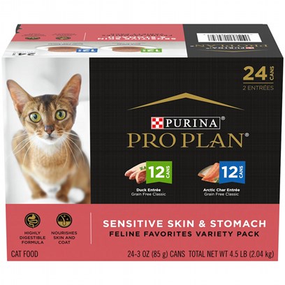 Purina Pro Plan SPECIALIZED Grain Free Sensitive Skin & Stomach, Duck & Artic Char Variety Pack Wet Cat Food