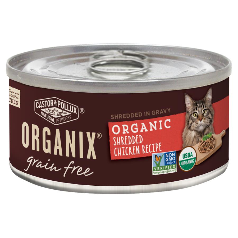 Castor and Pollux Organix Grain Free Organic Shredded Chicken Canned Cat Food