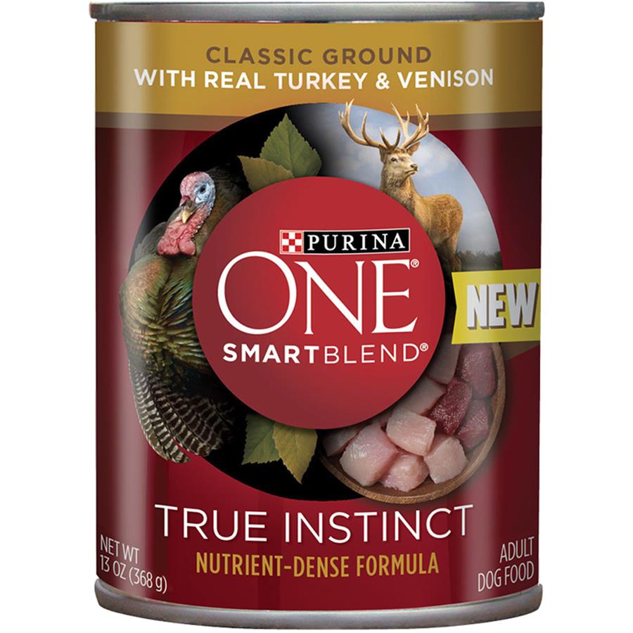 Buy Purina ONE SmartBlend True Instinct Grain Free with Turkey and Venison Classic Ground Canned Dog Food | PetCareRx