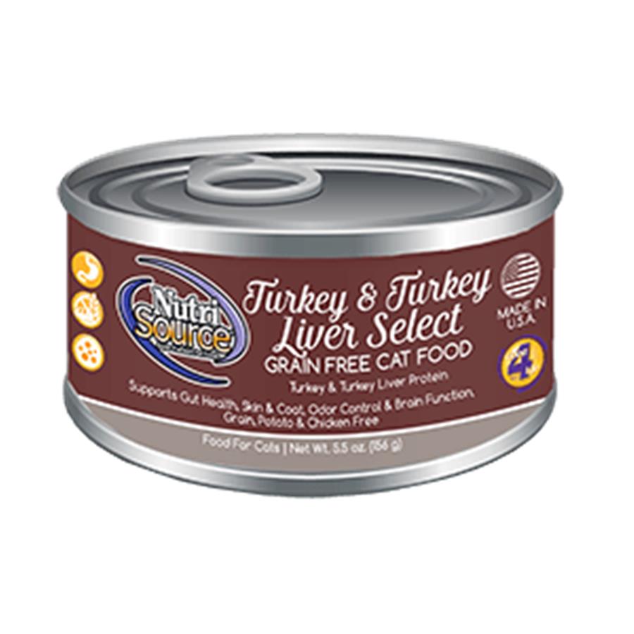 Buy NutriSource Grain Free Turkey Turkey Liver Select Canned Cat