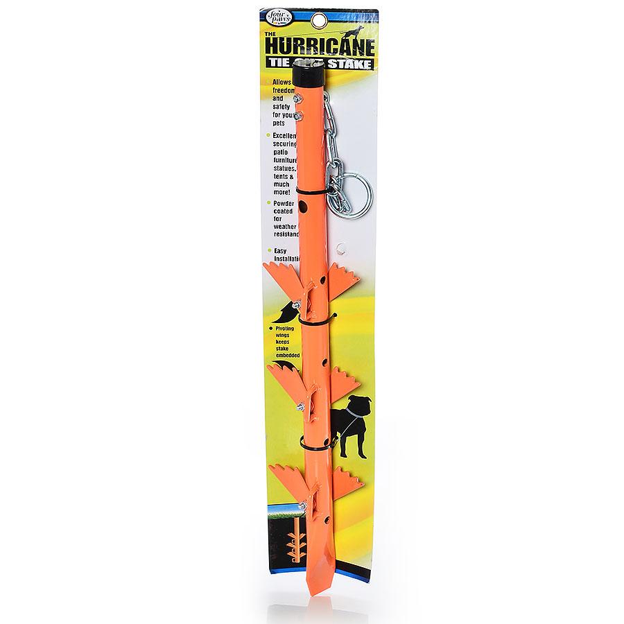 Hurricane tie out stake outlet
