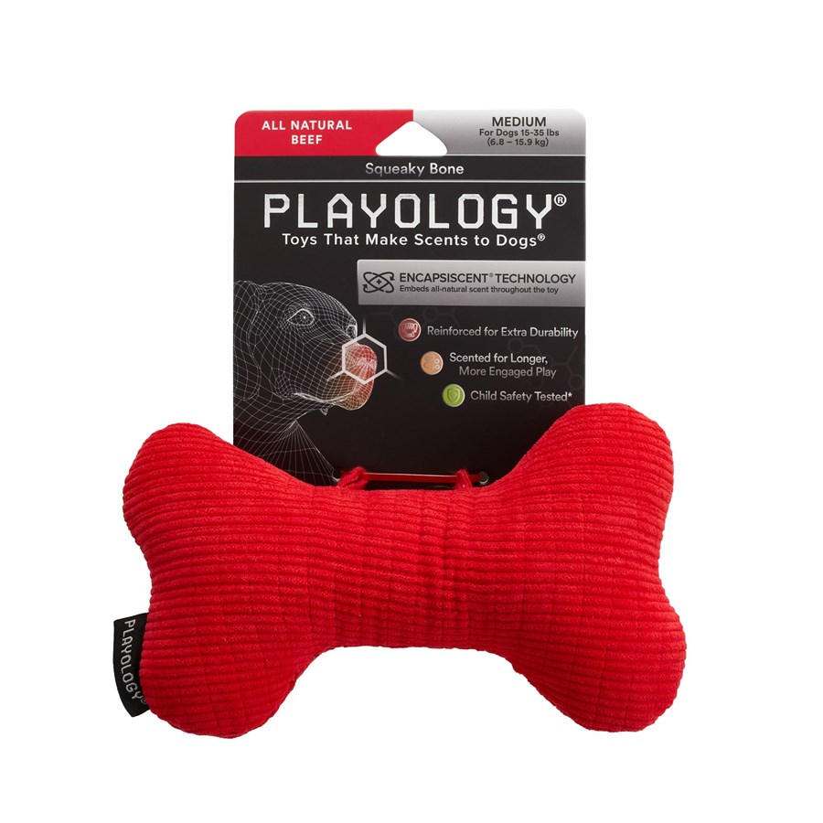 Buy Playology Plush Bone Beef Scented Dog Toy Online PetCareRx
