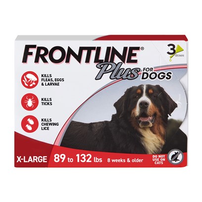 Frontline Plus for Dogs Red - 89-132 lbs, 3 Month Supply