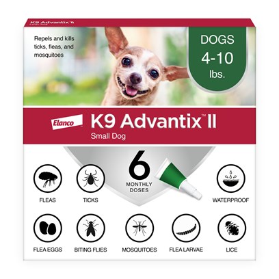 K9 Advantix II for Dogs Green, 10 lbs. and under, 6 Month Supply