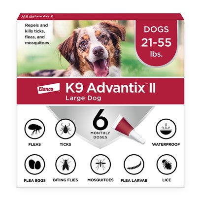 K9 Advantix II for Dogs Red, 21-55 lbs, 6 Month Supply