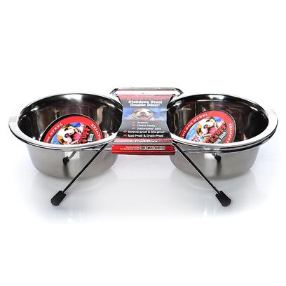 Loving Pet Stainless Steel Packaged Double Diner Dog Bowl