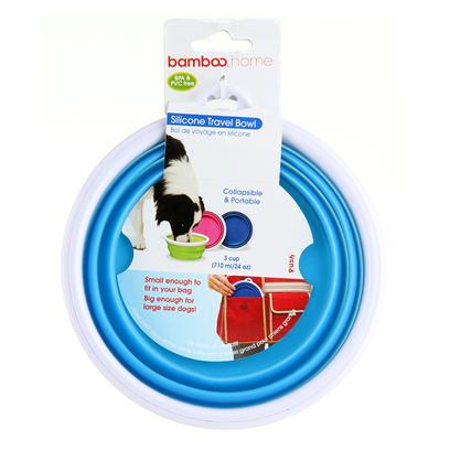 Bamboo Pet Collapsible Silicone Travel Bowl