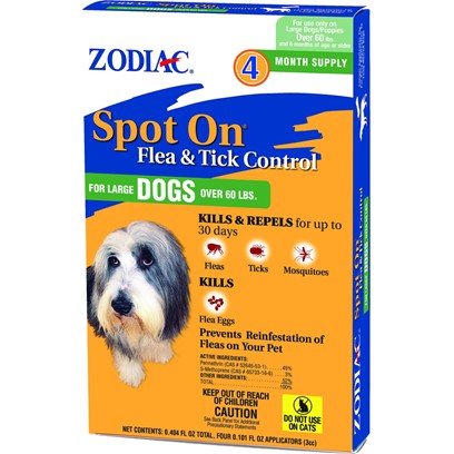 Zodiac Spot-On Applicators 4 Month Zodiac Spot-On Lg Dog 60Lb+