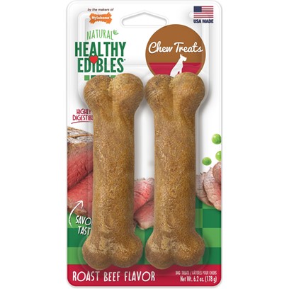 Nylabone Healthy Edibles Roast Beef Flavored Bone - Wolf Twin Pack