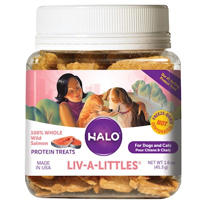 Halo Liv-a-Littles Wild Salmon Protein Treats for Dogs & Cats 