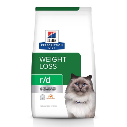 Hill's Prescription Diet r/d Weight Reduction Dry Cat Food 8.5 lb Bag, Chicken Flavor