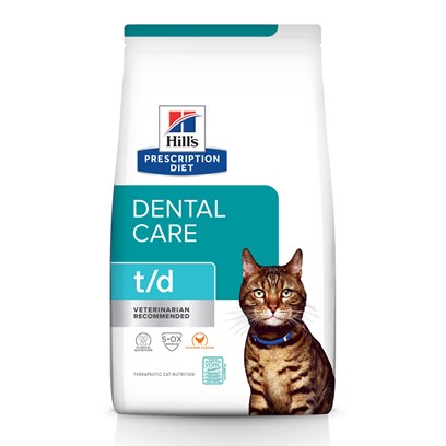 Hill's Prescription Diet t/d Dental Care Dry Cat Food 8.5 lb Bag, Chicken Flavor