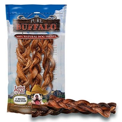 Loving Pets 6" Braided Buffalo Bully Sticks