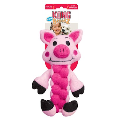 KONG Pudge Braidz Pig Dog Toy