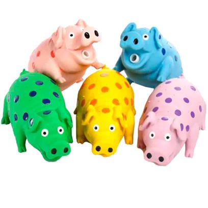 Multipet 9" Latex Polka Dot Goblet Pig Dog Toy