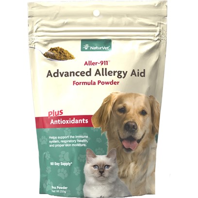 NaturVet Allergy Aid Powder Supplement for Dogs & Cats 60 Day Supply