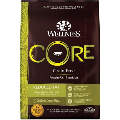 Wellness Core Natural Grain Free Reduced Fat Weight Management Turkey and Chicken Recipe Dry Dog Food