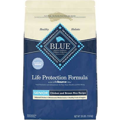 Photos - Dog Food Blue Buffalo Life Protection Senior Chicken and Brown Rice Recipe Dry  15-lb 