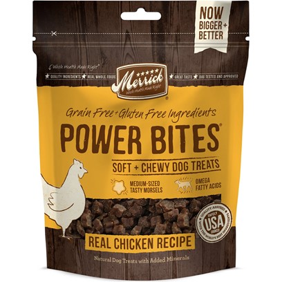 Photos - Dog Food Merrick Power Bites Grain Free Chicken Recipe Dog Treats 6-oz 