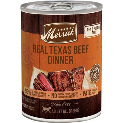 Merrick Grain Free 96% Real Texas Beef Canned Dog Food