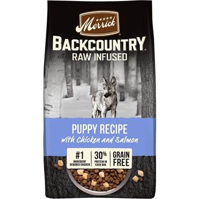 Photos - Dog Food Merrick Backcountry Raw Infused Grain Free Puppy Recipe Dry  10-lb 