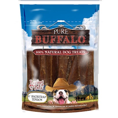 Pure Buffalo Backstrap Tendon Dog Treats
