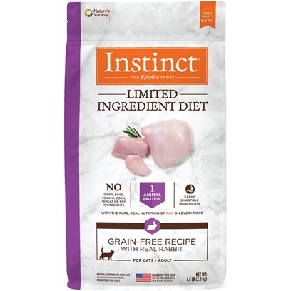 Nature's Variety Instinct Limited Ingredient Diet Adult Grain Free Recipe with Real Rabbit Natural Dry Cat Food