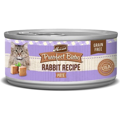 Merrick Purrfect Bistro Grain Free Rabbit Pate Canned Cat Food 3-oz, case of 24