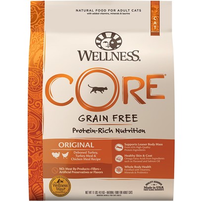 Wellness Core Natural Grain Free Original Turkey, Chicken, Whitefish and Herring Recipe Dry Cat Food