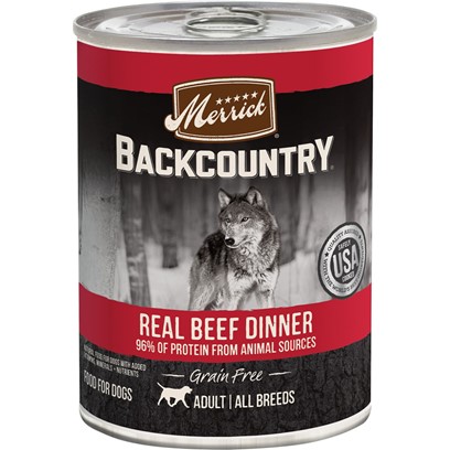 Photos - Dog Food Merrick Backcountry Grain Free 96 Beef Recipe Canned  12.7-oz, cas 