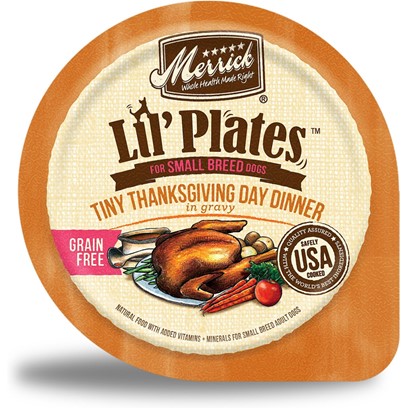 Merrick Lil' Plates Adult Small Breed Grain Free Tiny Thanksgiving Day Dinner Canned Dog Food