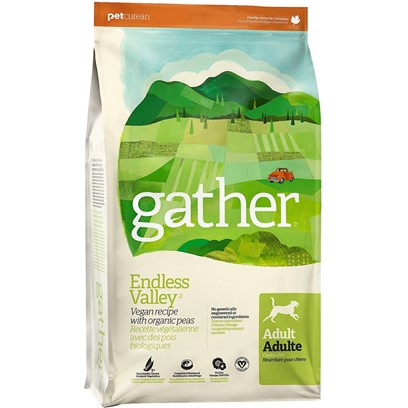 Petcurean Gather Endless Valley Grain Free Vegan Recipe with Organic Peas Adult Dry Dog Food