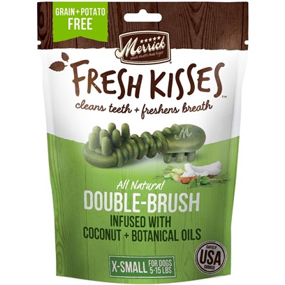 Merrick Fresh Kisses Grain Free Coconut Oil and Botanicals Extra Small Dental Dog Treats