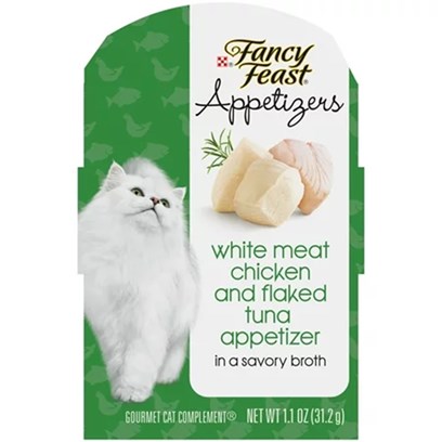 Fancy Feast Purely Natural White Meat Chicken and Flaked Tuna Entree Cat Food Tray