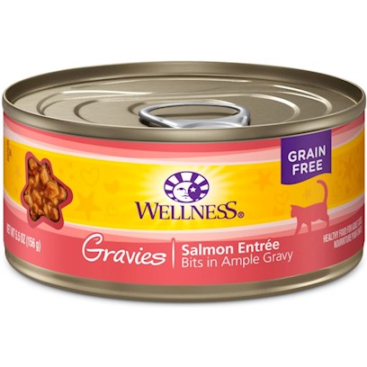 Wellness Natural Grain Free Gravies Salmon Dinner Canned Cat Food