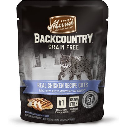 Merrick Backcountry Grain Free Real Chicken Cuts Recipe Cat Food Pouch