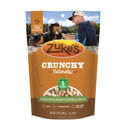 Zukes Crunchy Naturals Baked with Peanut Butter and Apples 5s Dog Treats