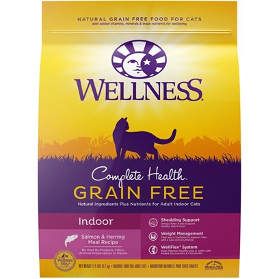 Wellness Complete Health Natural Indoor Adult Grain Free Salmon and Herring Dry Cat Food