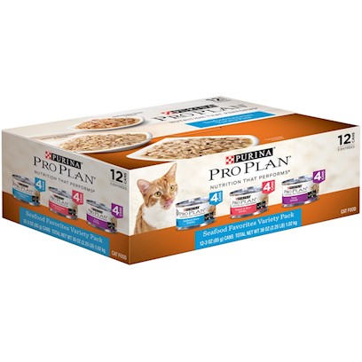 Purina Pro Plan Savor Seafood Entrees Variety Pack Adult Canned Cat Food