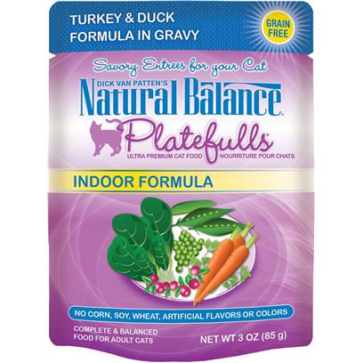 Natural Balance Platefulls Indoor Turkey and Duck Formula in Gravy Pouch Wet Cat Food