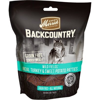 Merrick Backcountry Wild Prairie Grain Free Real Turkey and Sweet Potato Pattie Dog Treats