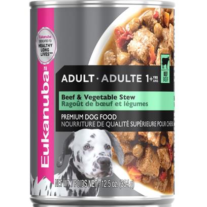 Photos - Dog Food Eukanuba Adult Beef and Vegetable Stew Canned  12.5-oz, case of 12 