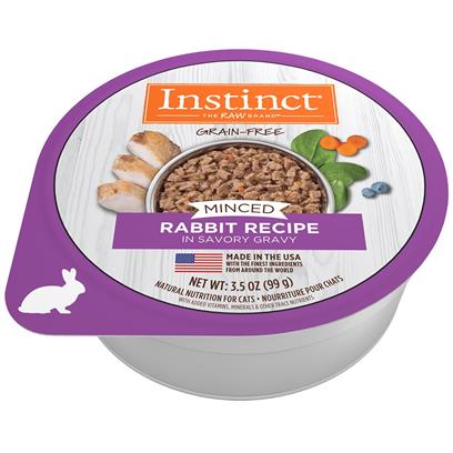 Nature's Variety Instinct Adult Grain Free Minced Recipe with Real Rabbit Natural Cat food Cups
