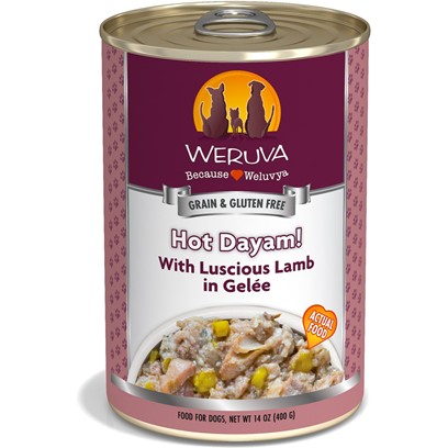 Photos - Dog Food Weruva Hot Dayam Luscious Lamb in Gelee Canned  14-oz, case of 12 