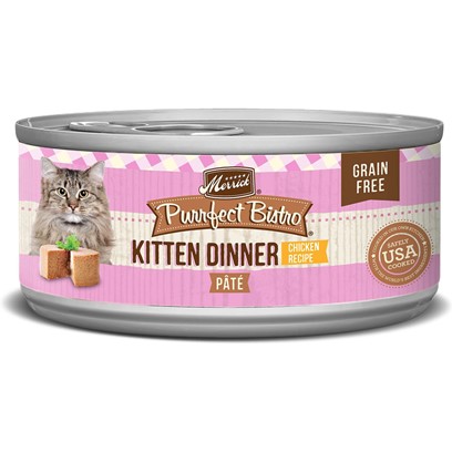 Merrick Purrfect Bistro Kitten Dinner Pate Wet Cat Food 24 pack 5.5 oz cans