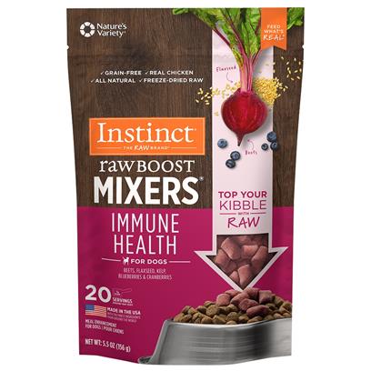 Instinct Freeze Dried Raw Boost Mixers Immune System Health Grain-Free All Natural Dog Food Topper by Nature s Variety  5.5 oz. Bag
