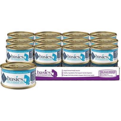 Blue Buffalo Basics Grain Free Indoor Fish and Potato Entree Canned Cat Food